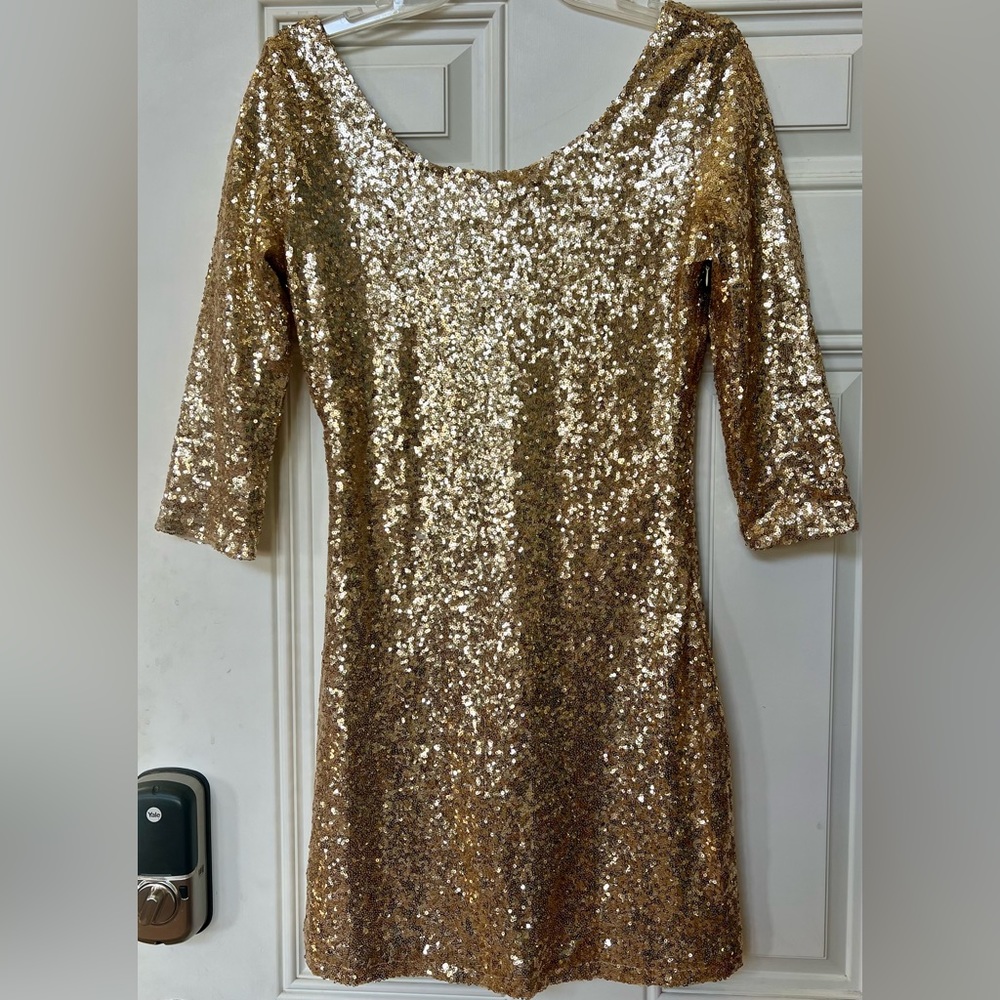 Gold Sequin Dress